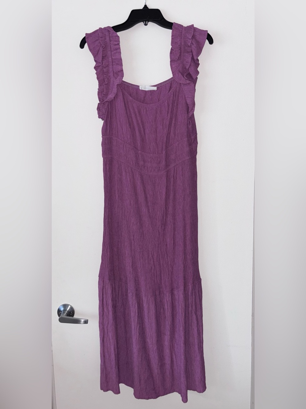 Lucky Brand Pretty Purple Gauzy Viscose Midi Dress Sz L